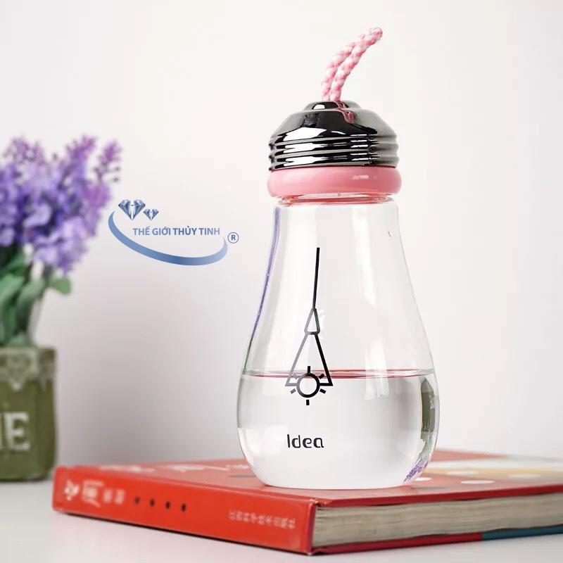 [HCM]Bình thủy tinh hình bóng đèn 450ml DH7755