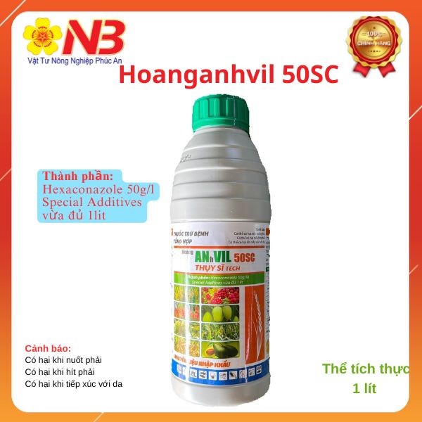 [HCM] (Giao ngẫu nhiên 1 trong 2 mẫu)Thuốc trừ bệnh Hoanganhvil 50SC 1 Lit (hexaconazole 50g/l) Trừ nấm bệnh, đạo ôn, thán thư- VTNN Năm Bưu