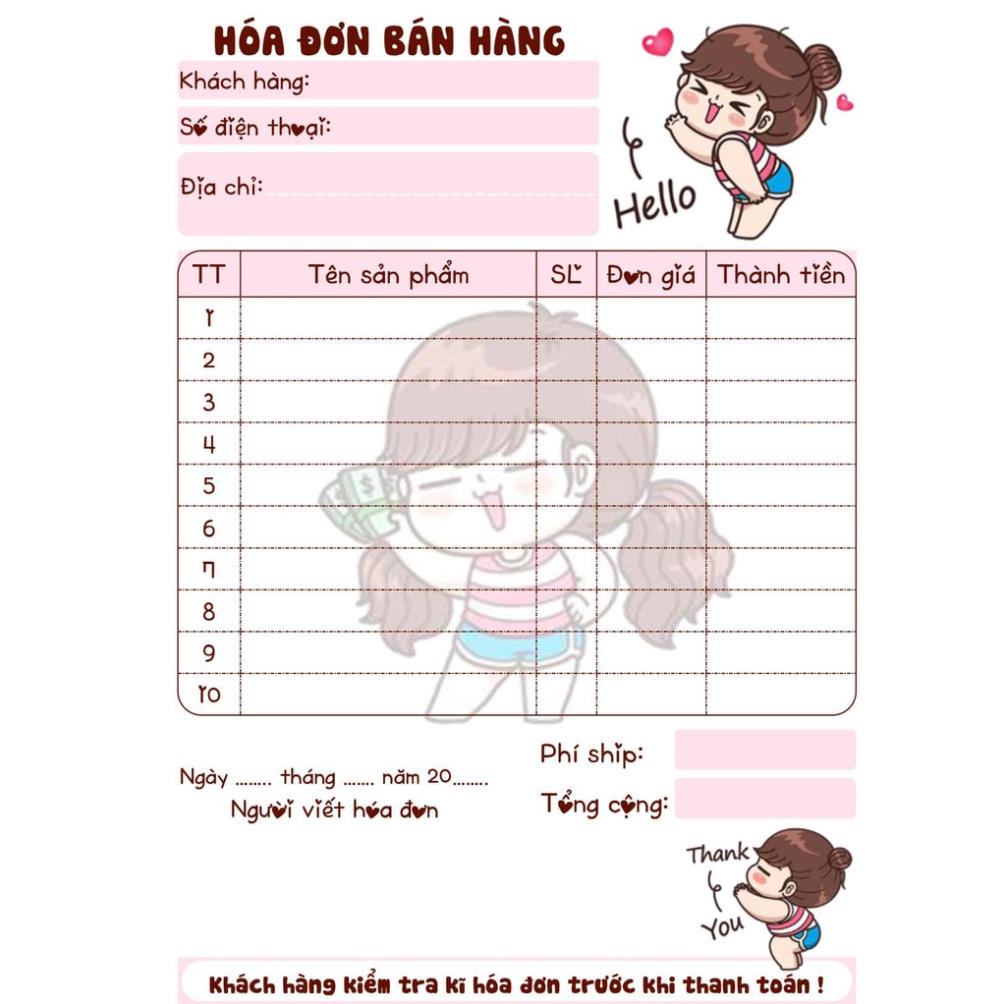 HOÁ ĐƠN BÁN HÀNG (size A6-10x14,5cm) 2 liên ngẫu nhiên