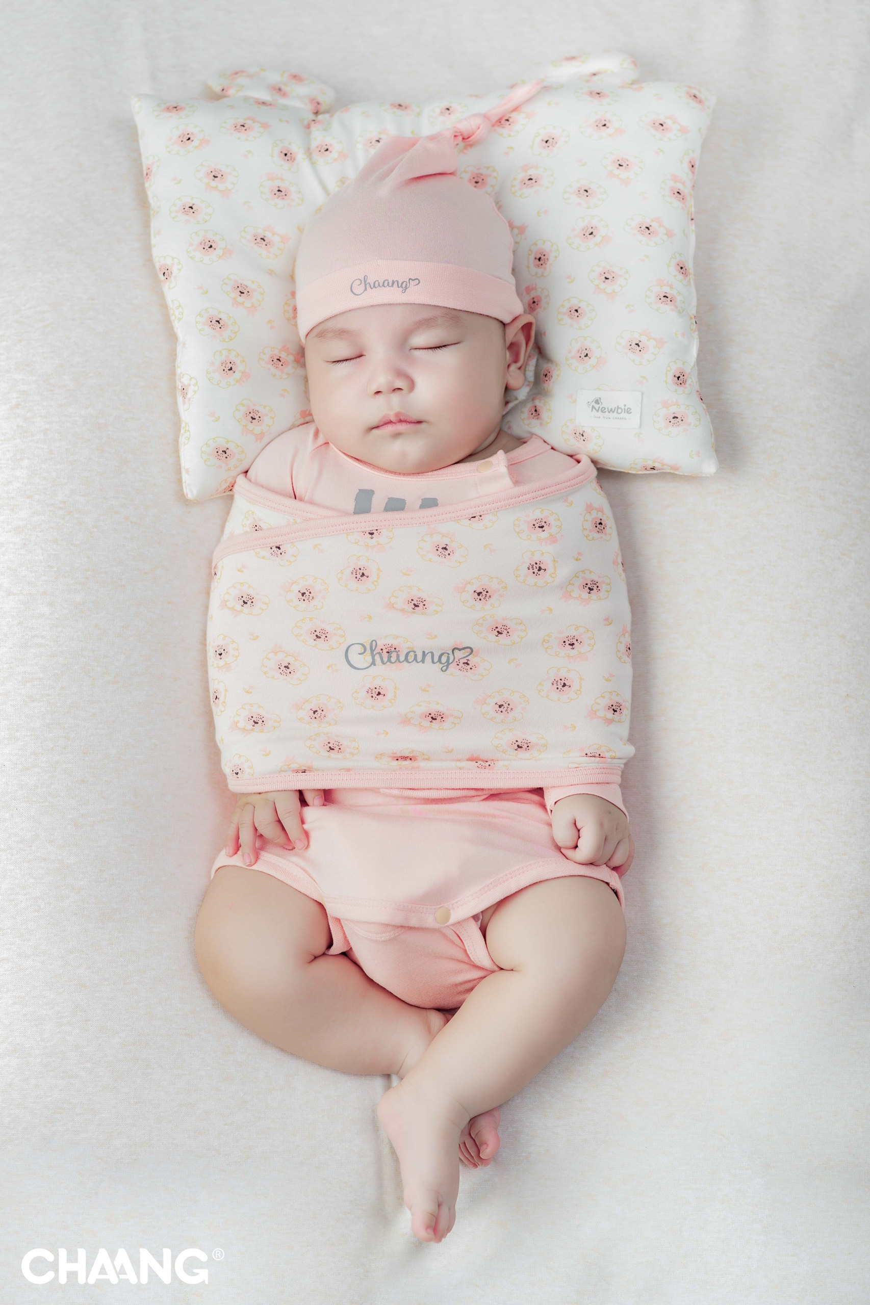 Chaang set mũ thóp cotton tiger cho bé sơ sinh