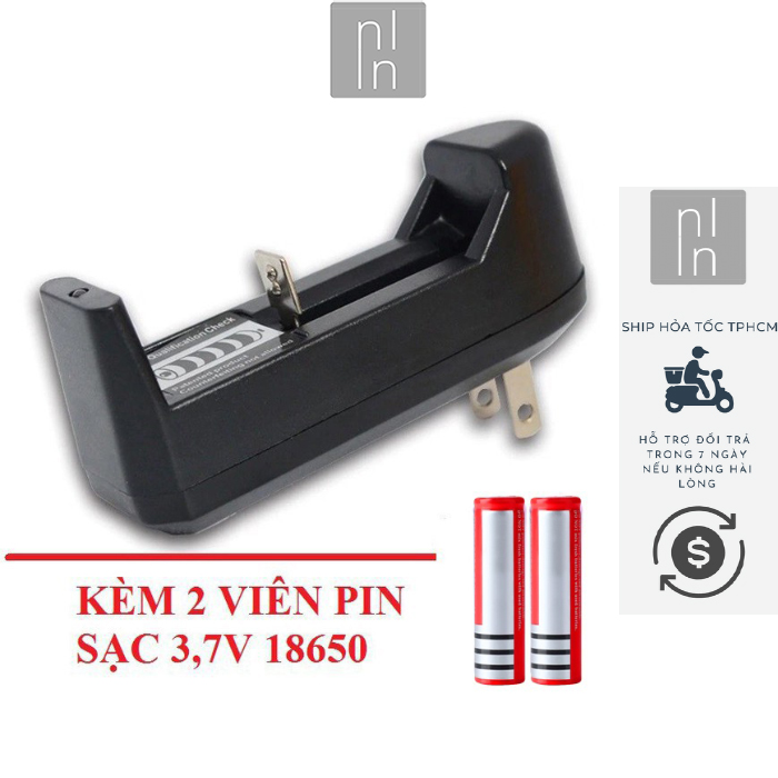 Charger and 2 battery 18650 3,7V model SD01 with charging indicator light full dtlshop