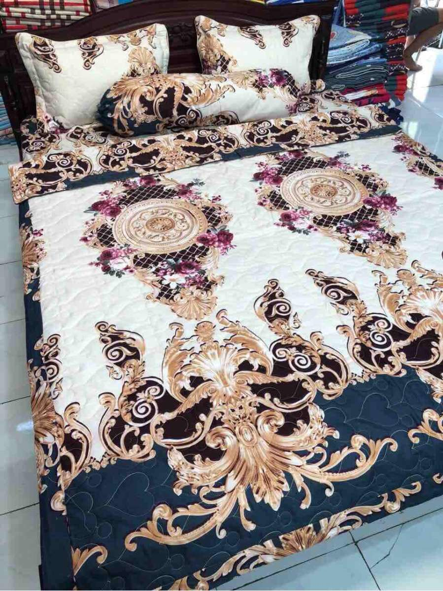 Bộ Chăn Ga Cotton Poly 5 Món Hoàng Gia ( 1m6 x 2m ) - ( 1 Drap + 2 Vỏ Gối Nằm + 1 Chăn Hè + 1 Vỏ Gối Ôm )