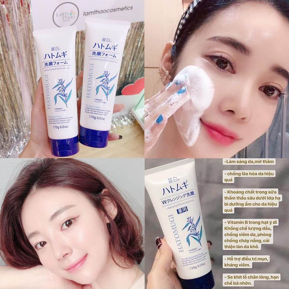 Sữa rửa mặt Hatomugi Nhật Bản (tuýp lớn 170g)