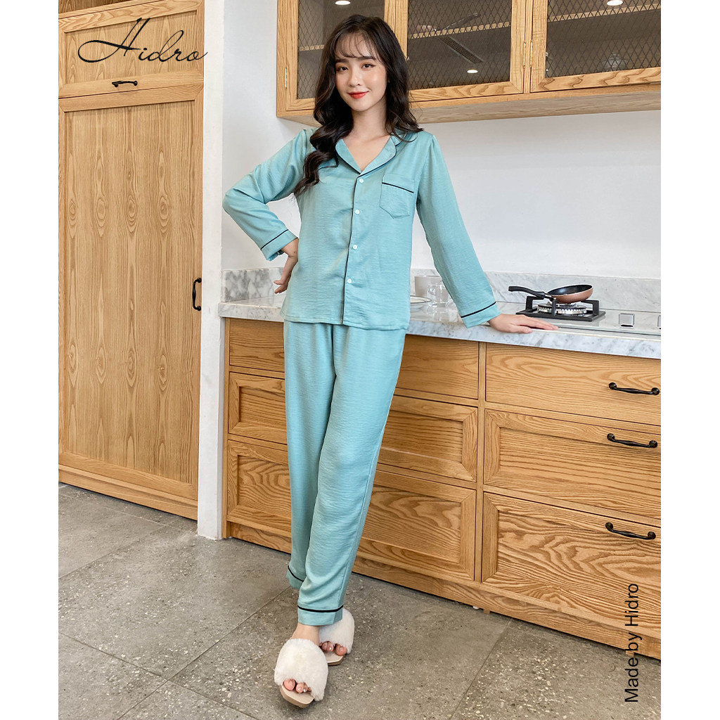 HIDRO Bộ pijama tằm trơn