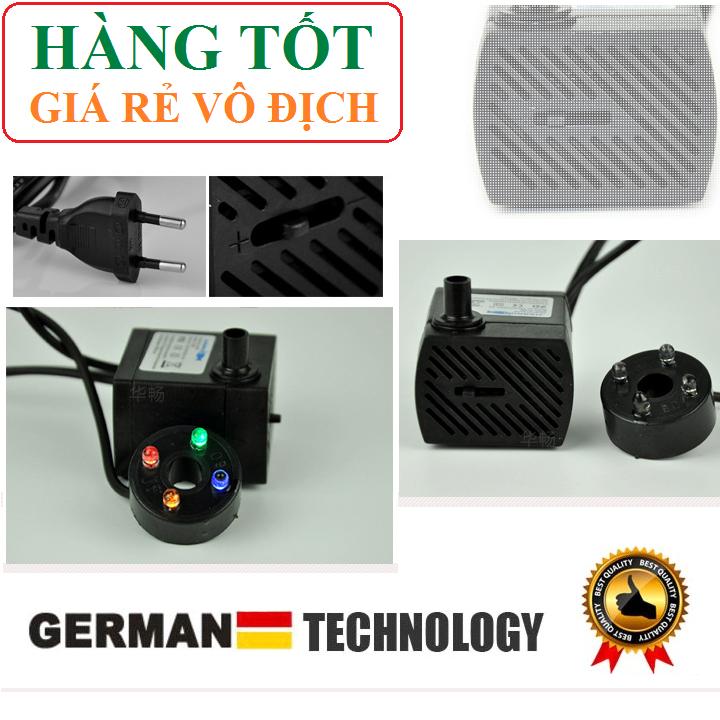 Bơm chìm hồ cá 2w hoặc 5w có 4 đèn LED