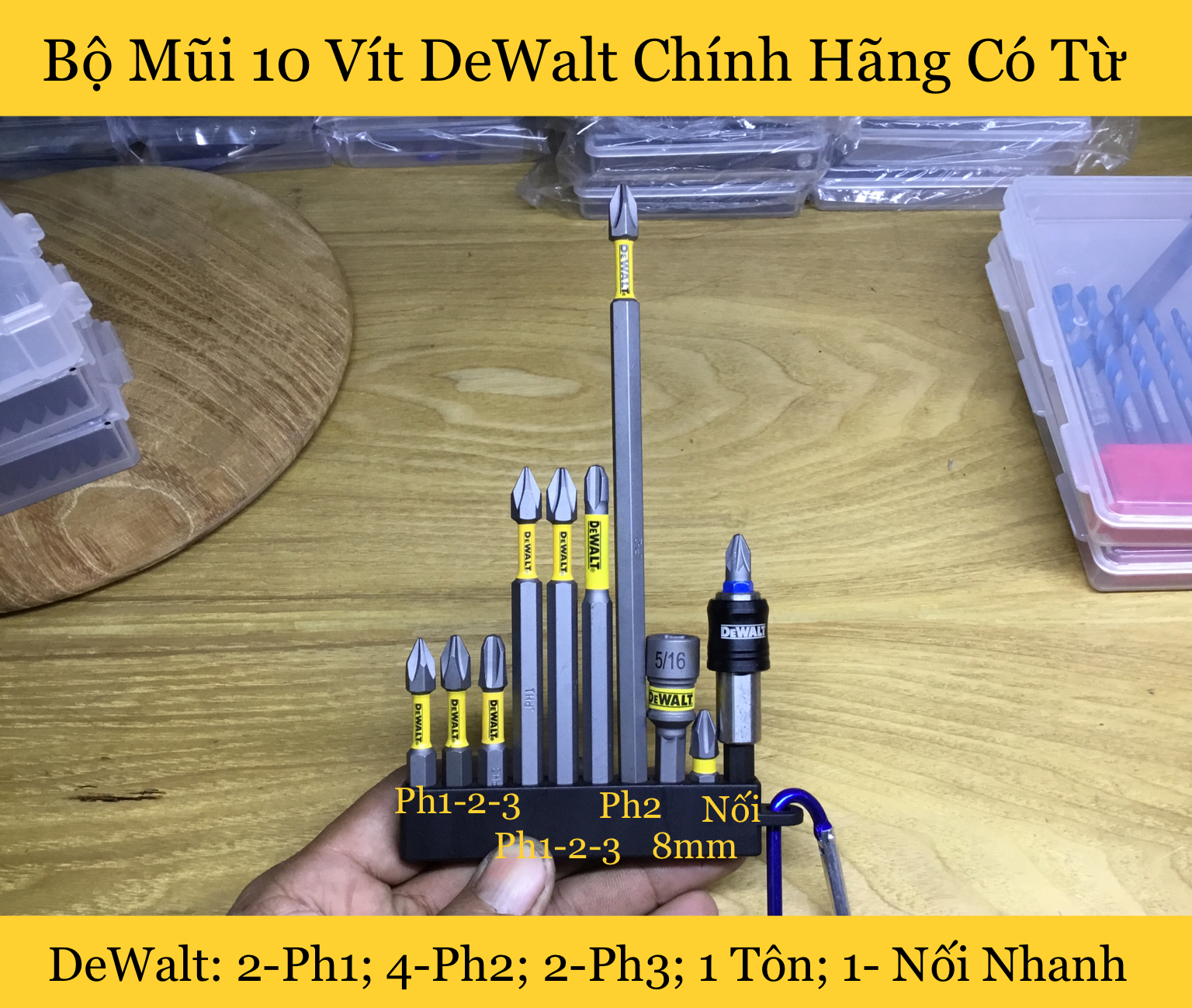 [HCM]Bộ 10 Mũi Vít DeWalt Chính Hãng Có Từ
