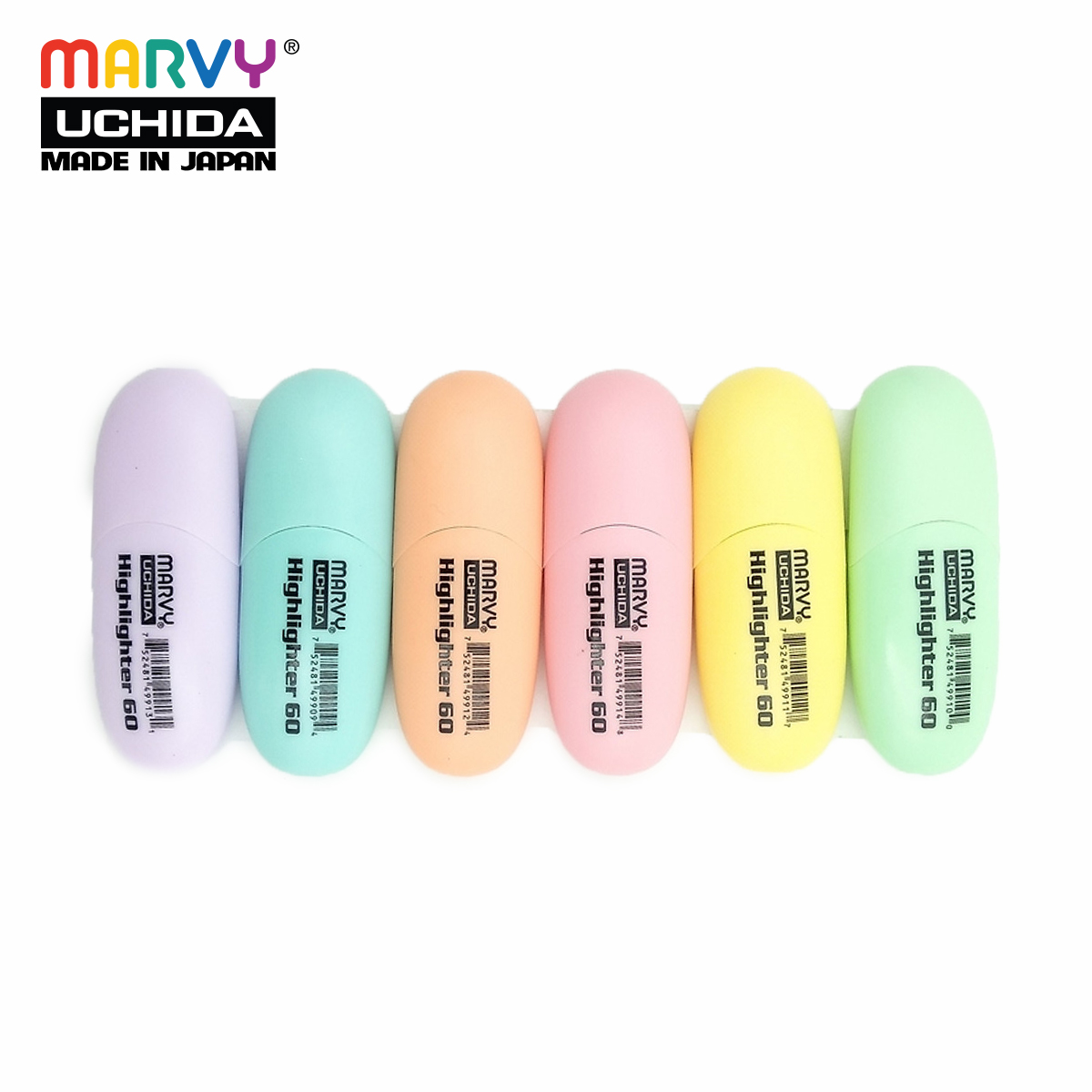 Set 6 màu dạ quang MARVY 60 (màu pastel)
