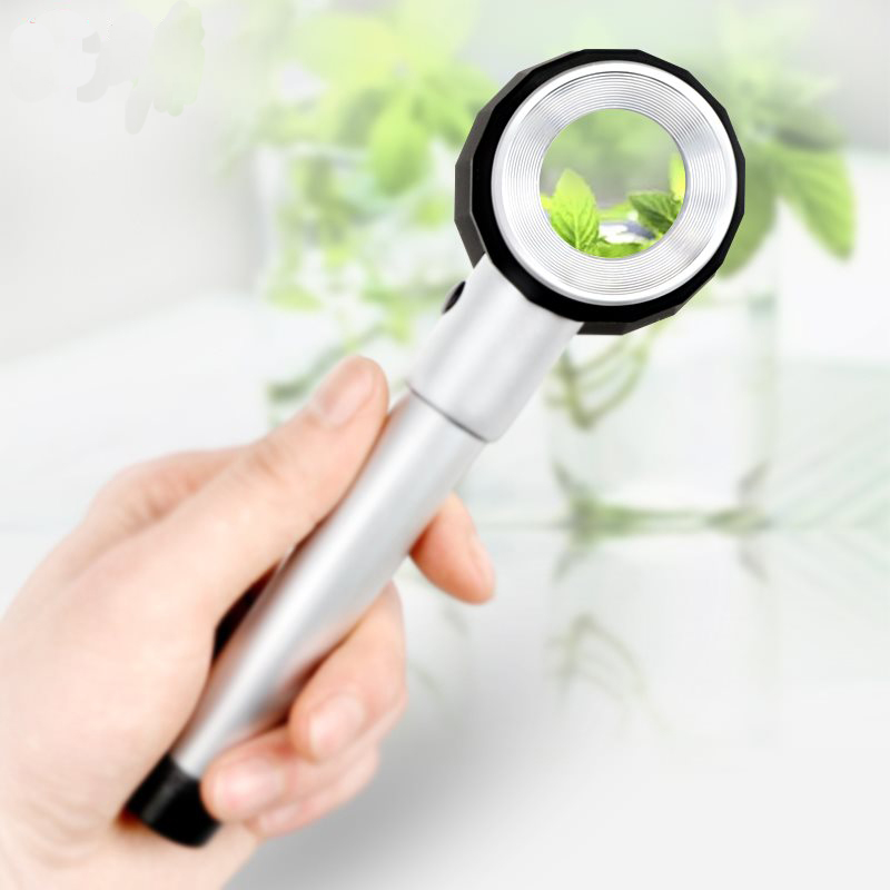 Kính lúp cầm tay 10x có đèn SZ-3 ( CÓ THƯỚC ĐO, ẢNH RÕ NÉT, ĐƯỜNG KÍNH THẤU KÍNH 25MM )