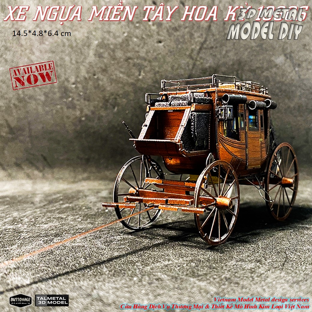 Mô Hình Xe Ngựa (Kim loại lắp ghép 3D)