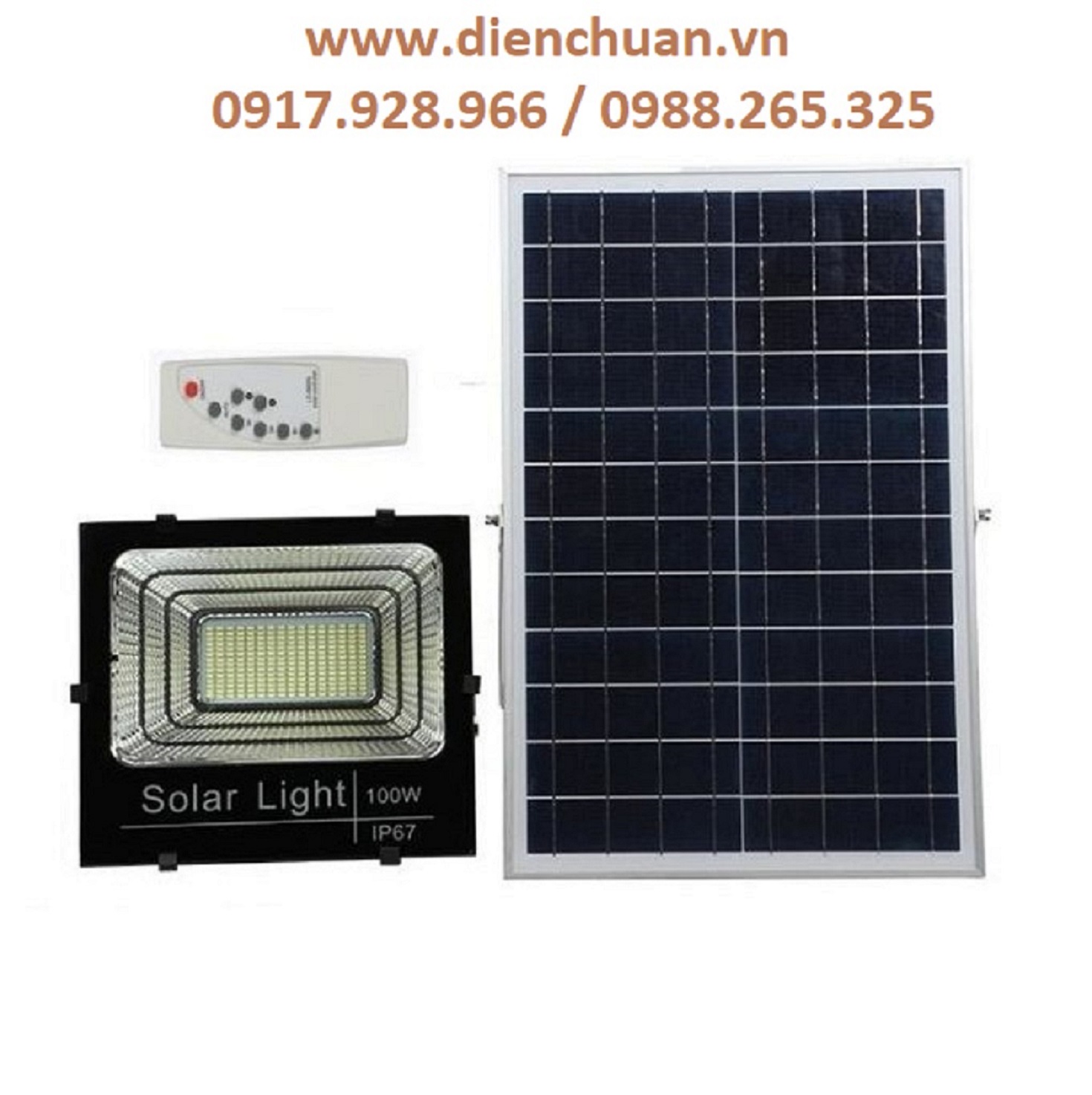 Đèn led pha năng lượng mặt trời 100W