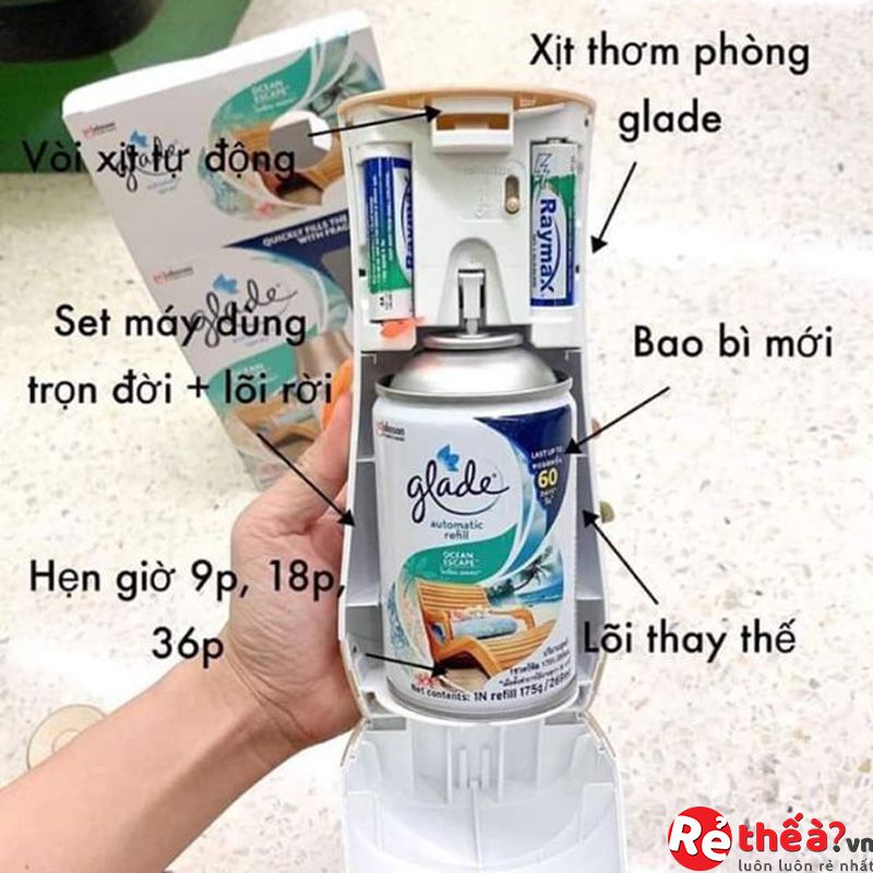 Máy xịt thơm phòng tự động Glade