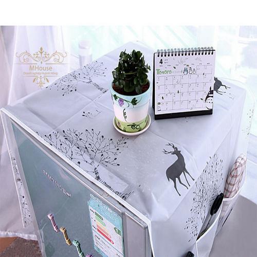 Refrigerator Cover, Dust Cover, Microwave Oven Dust Cover, Plastic Waterproof Oil proof Dustproof,Storage Bags, Organizer Spoon Bear