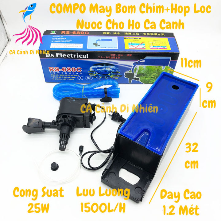 [Hoàn Tiền 10%][HCM]Máy Bơm Lọc Nước Risheng RS nhiều công suất Dành Cho Hồ Cảnh