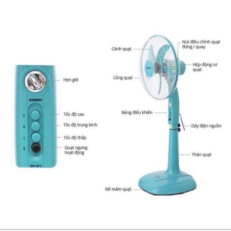 QUẠT ĐỨNG HẸN GIỜ SENKO - DH1600_Khang Đạt