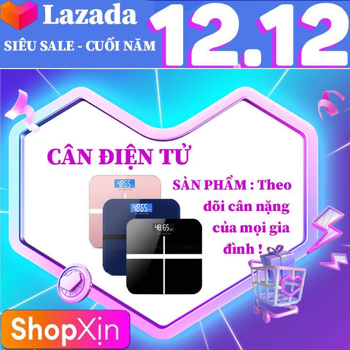 Cân điện tử,cân điện tử cân người,cân điện tử sức khỏe,Cân Điện Tử Sức Khỏe Gia Đình - Cân Chữ Thập Màn Hình LED Độ Chính Xác Cao Đo Chỉ Số Phân Tích Cơ Thể 2 đánh giá