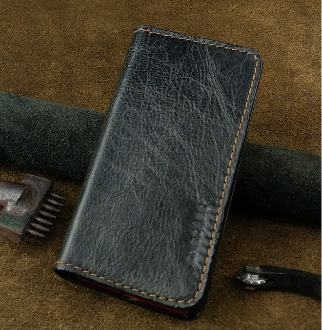 Bao Da Gập Iphone X / XS Handmade Da Bò Thật