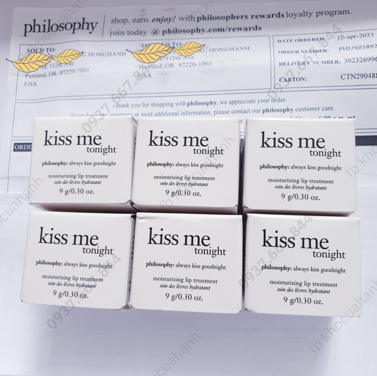 [HCM][Mỹ] Son dưỡng môi Philosophy kiss me tonight 9gr