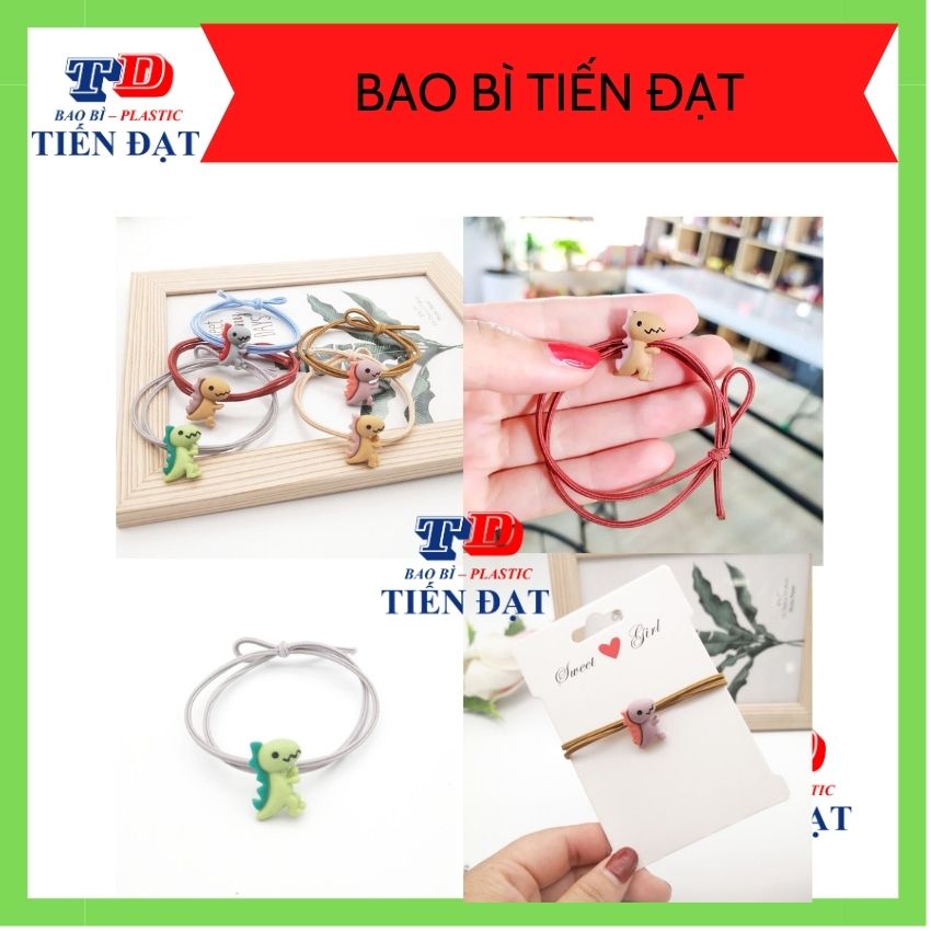 [ mới] Dây Cột Tóc Cao Su Co Giãn Hình Khủng Long Dễ Thương; Thun Co giãn