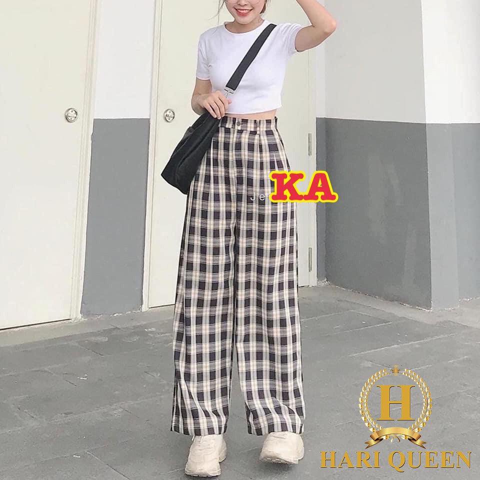 Set áo croptop +quần kẻ KAN0620
