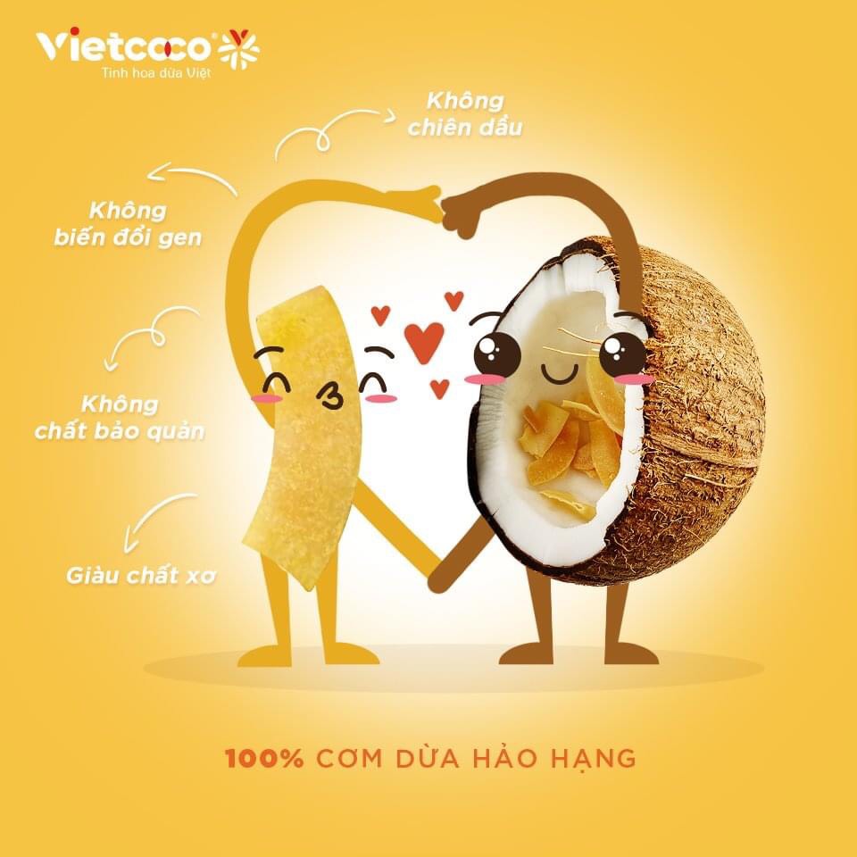 Snack dừa Vietcoco vị tỏi ớt túi 45gr