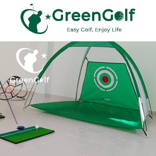 Combo lều tập golf 2x3m + thảm tập swing 0.3x0.6m + tặng kèm 3 bóng xốp chơi kỹ thuật + 2 tee