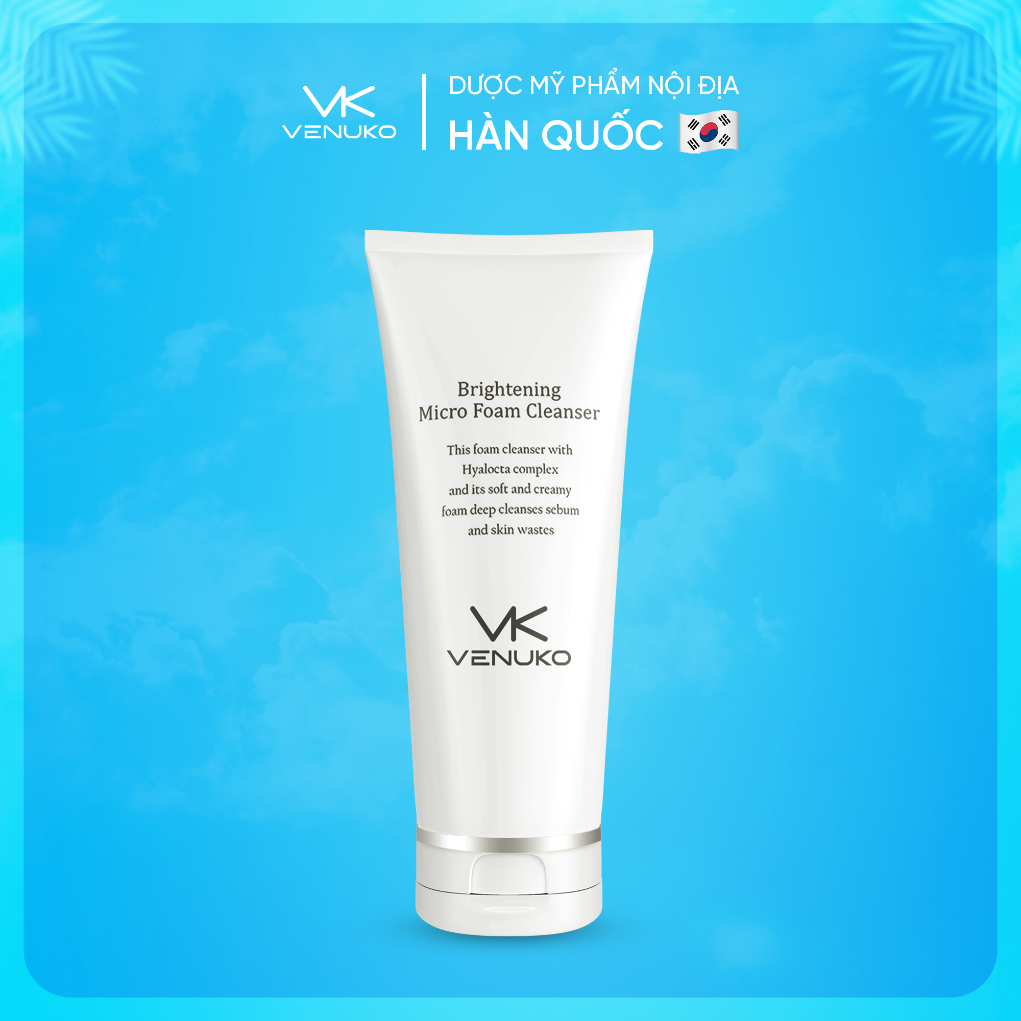 Sửa rửa mặt trắng da tạo bọt Venuko 150ml