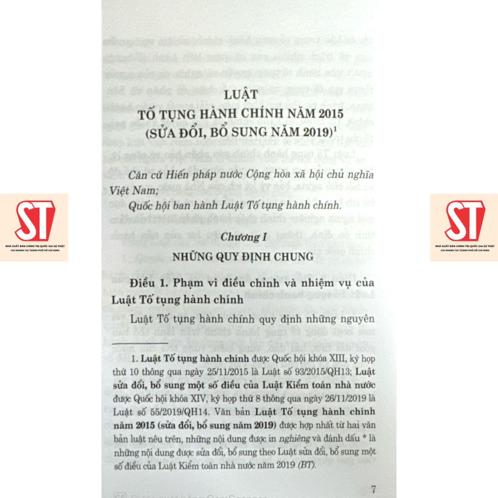 [Sách] Luật Tố Tụng Hành Chính (Hiện Hành) (Sửa Đổi, Bổ Sung Năm 2019)