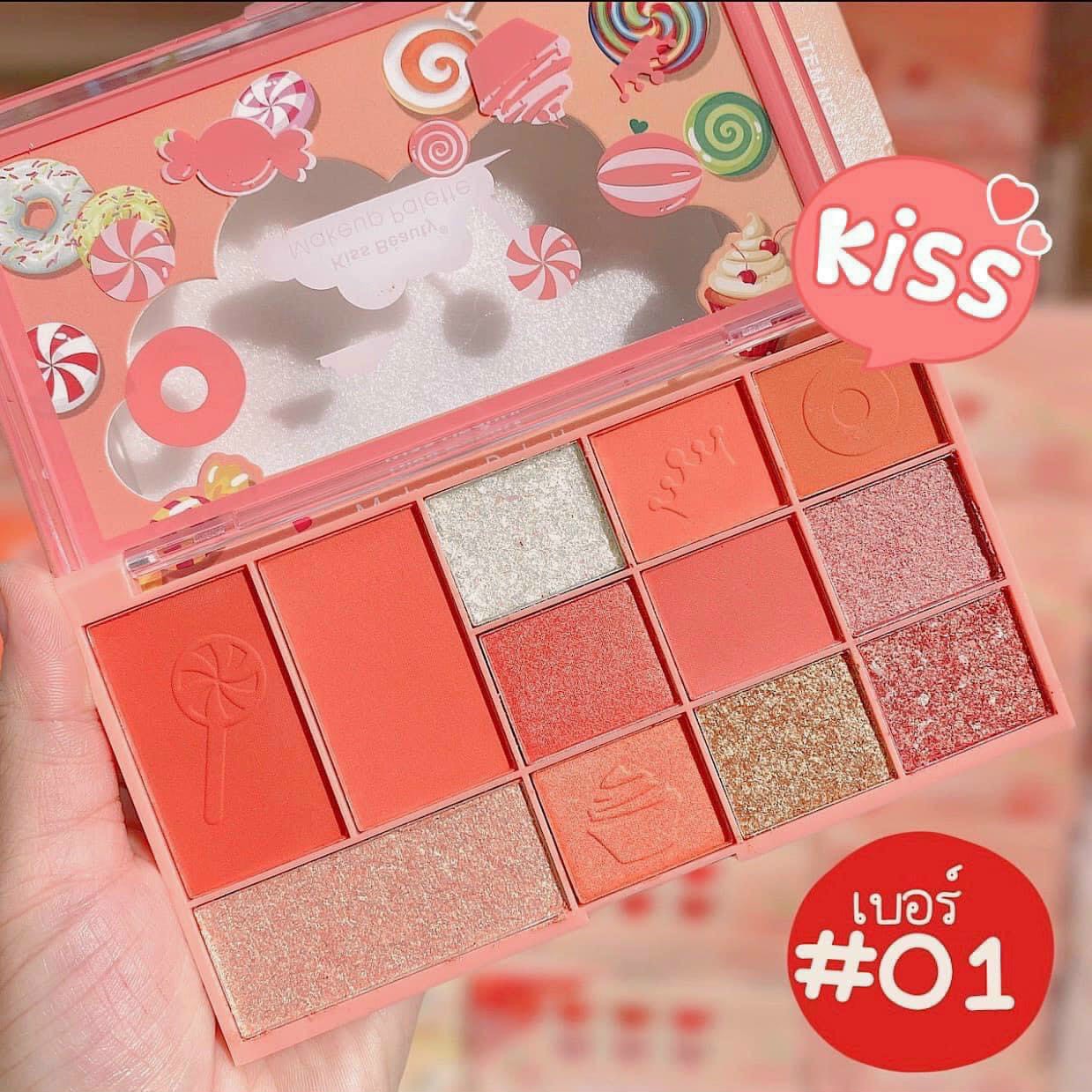 Phấn mắt đa năng Kiss Beauty 12 ô Donut