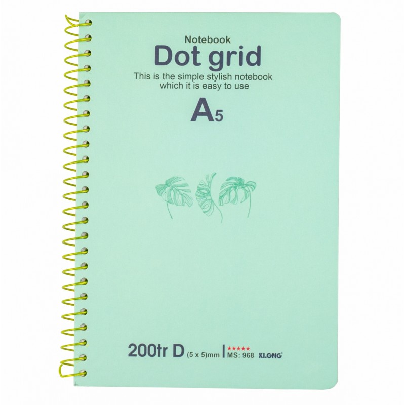 Sổ lò xo đơn ruột chấm Dot Grid A5 - 200 trang; MS 968