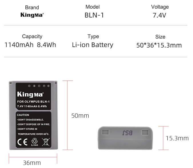 Pin sạc Ver 3 Kingma for BLN-1