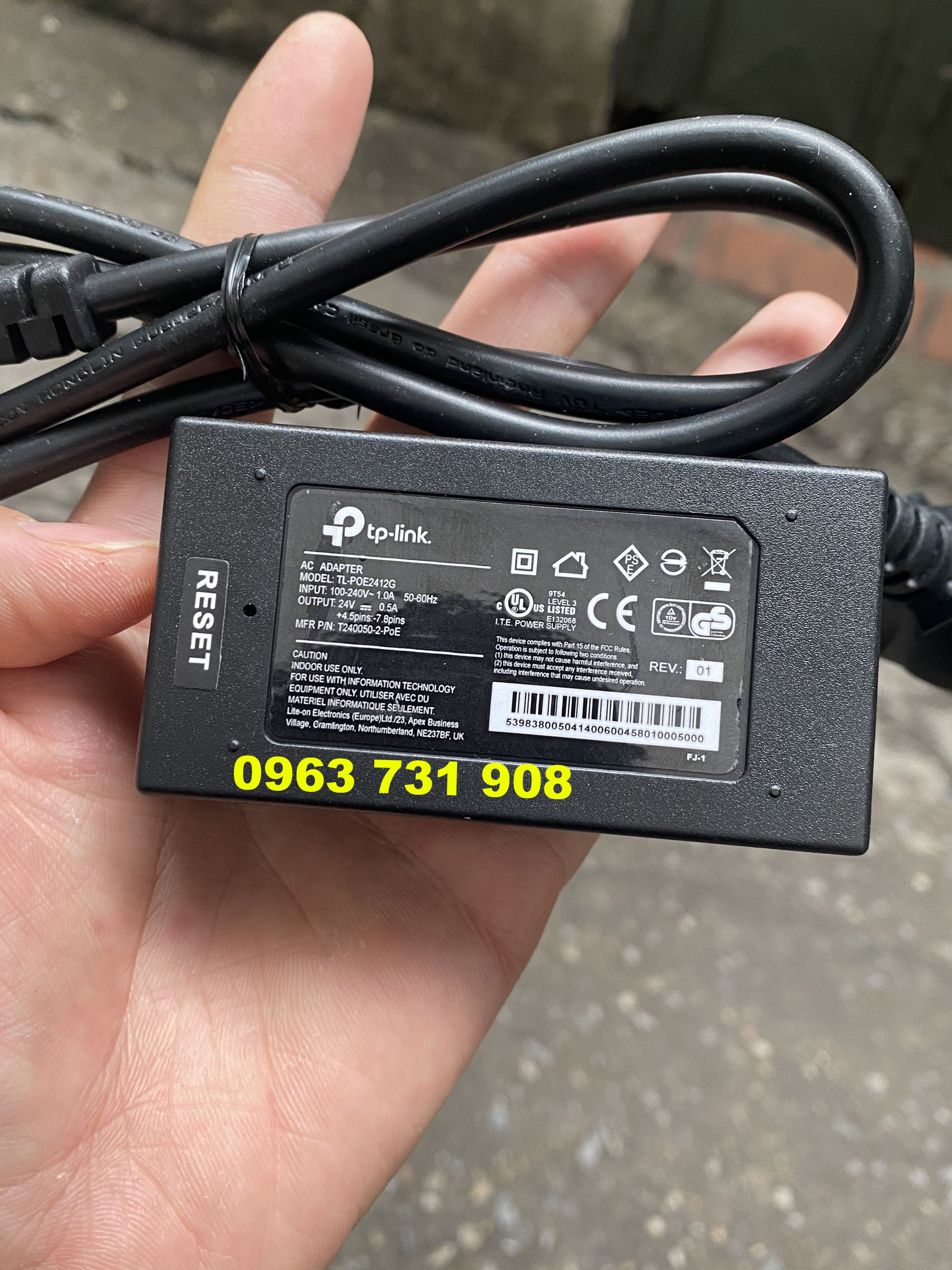 Bộ cấp nguồn POE wifi Tp-link 24V-0.5A Model TL-POE2412G