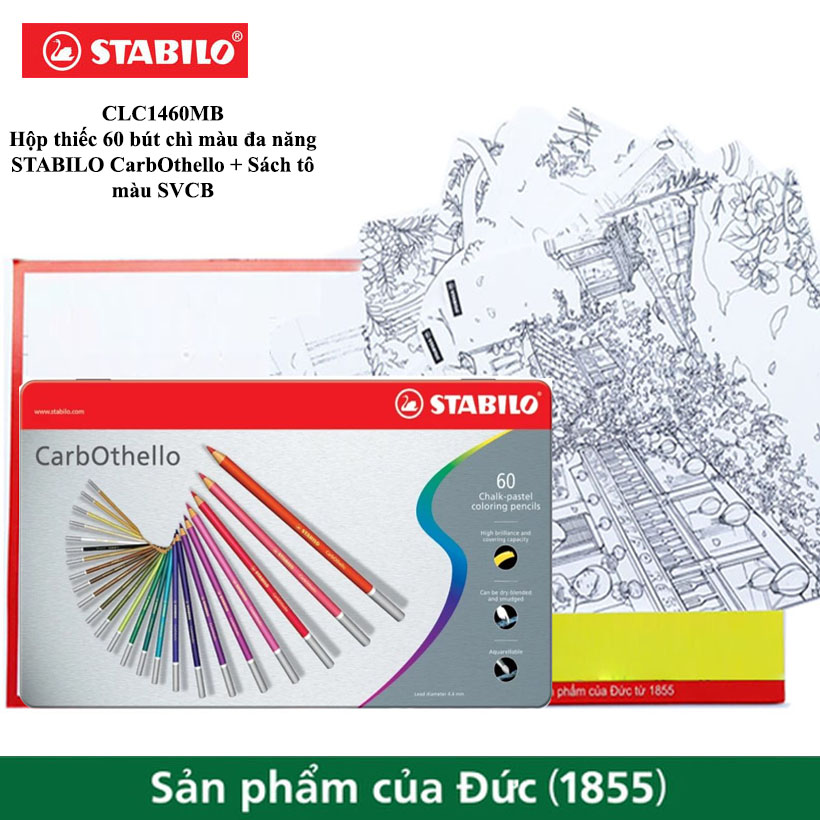 Bút Chì Màu STABILO Cabothello Hộp Sắt 60 Màu - CLC1460M