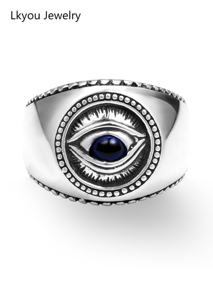 Lkyou Nhẫn Mắt Quỷ Mới Cho Nam, Nhẫn Nam Hợp Thời Trang Hip-Hop, Goth Nhẫn Đeo Ngón Trỏ Mắt Phong Cách Punk, Trang Sức Nhẫn Hip-Hop Thời Trang Nam