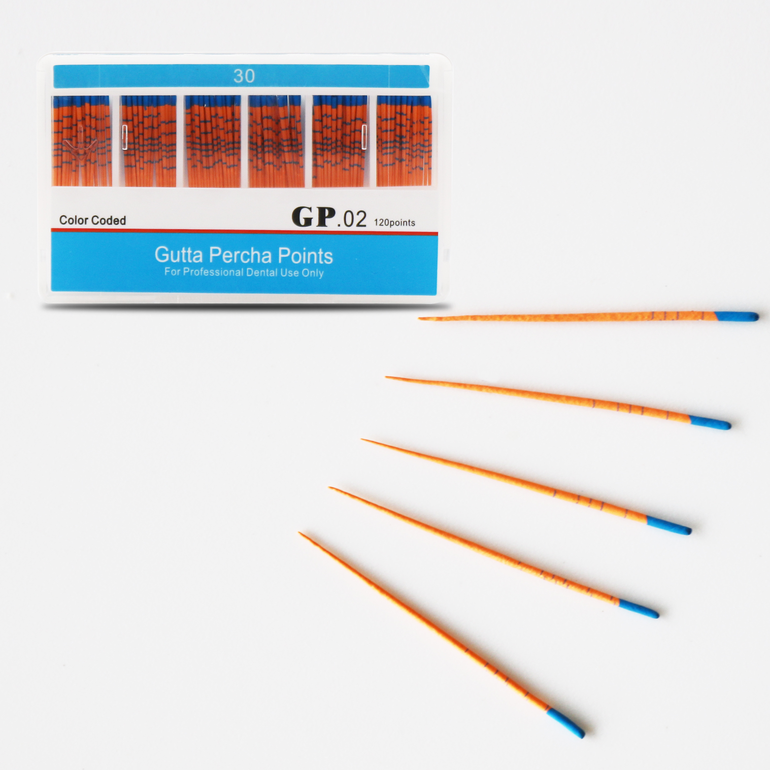 1Box 120Pcs Points Gutta Percha with Scale Taper02 04 06 Size15-40