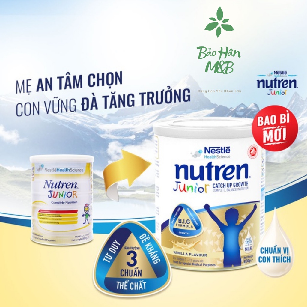 (Chính Hãng) Sữa Nutren Junior 850g cho bé (1_10 tuổi)