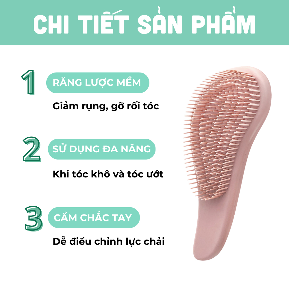 Combo Lược Gỡ Rối Và Lược Massage Da Đầu BEBECHIC