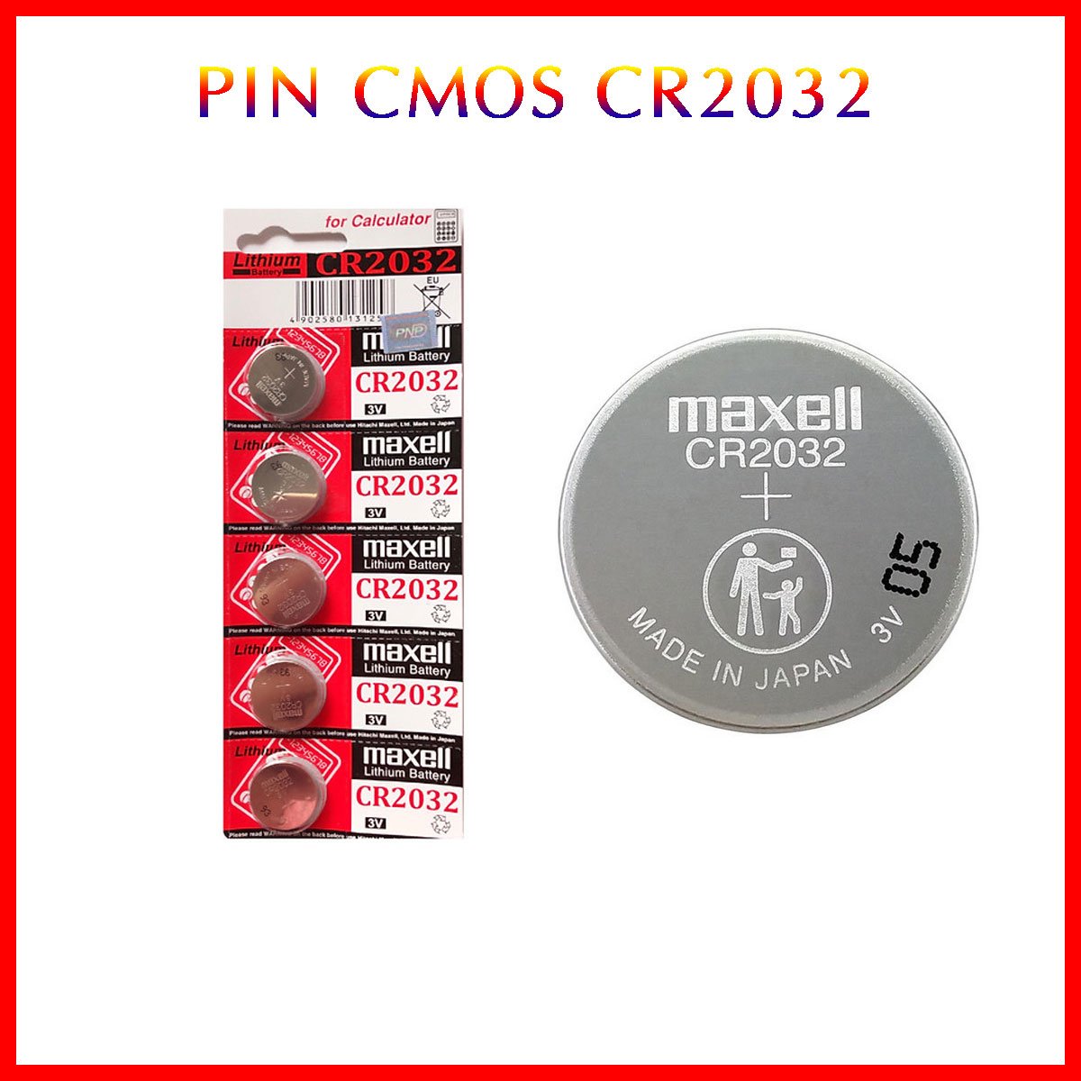 Vỉ 5 viên pin cmos maxell cao cấp cr2032 3v