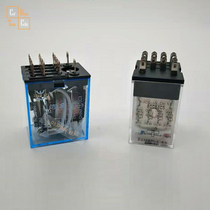 Rơle trung gian 12v 14chân và đế