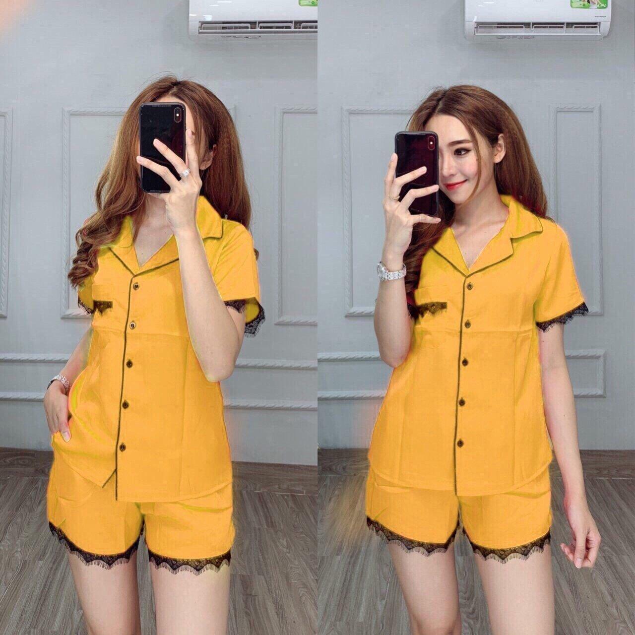[HCM]Đồ bộ pizama đùi trơn cho nữ