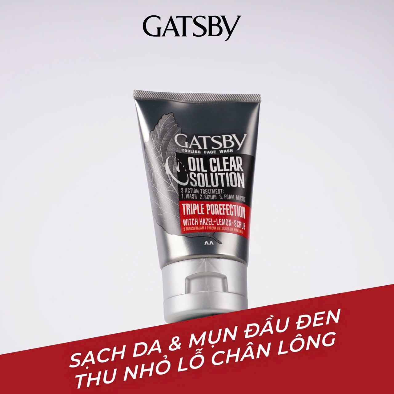 Sữa rửa mặt Gatsby Oil Clear Solution 100g, sữa rửa mặt kiềm dầu