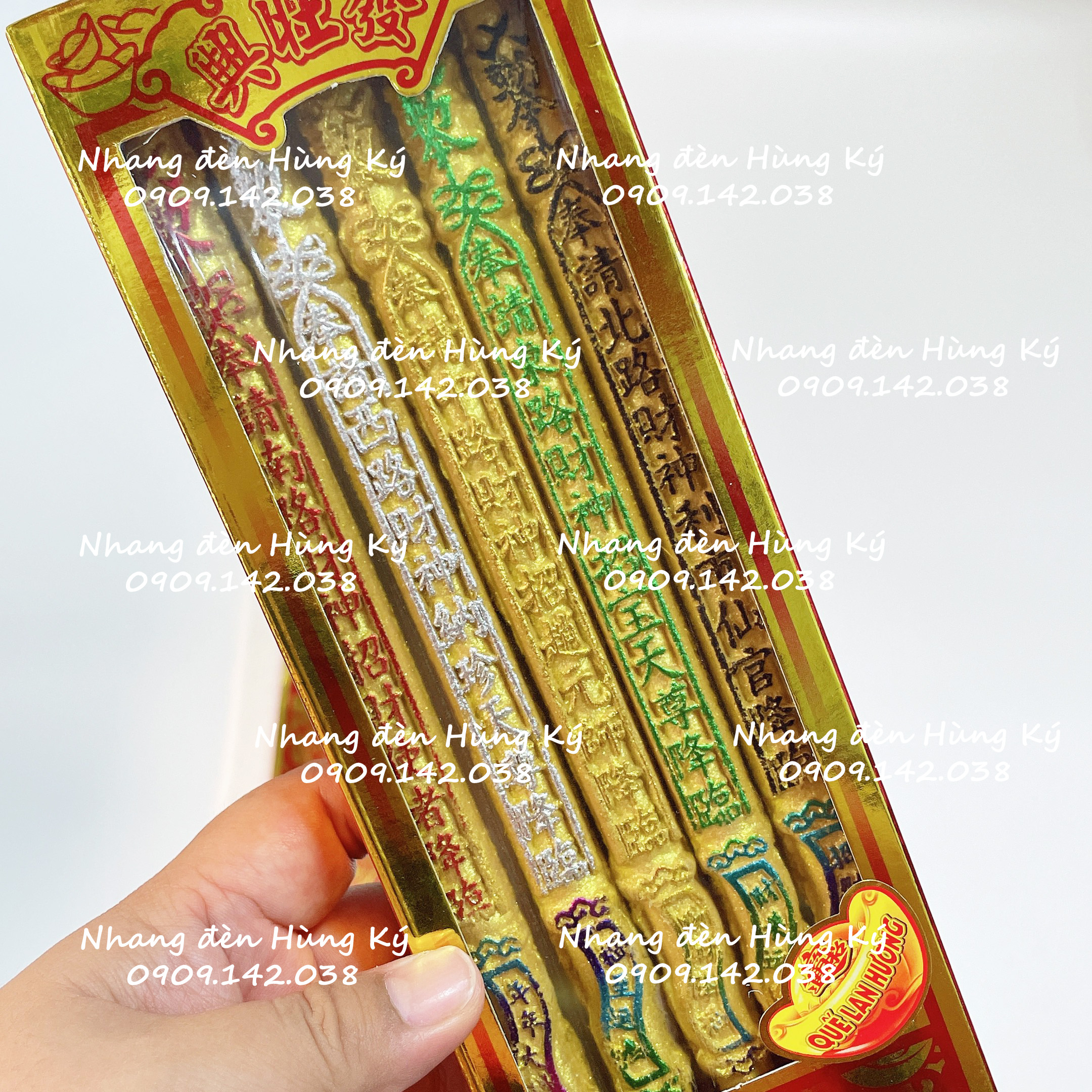 Nhang 5 cây Quế Lan Hương hộp đứng tàn