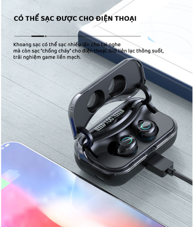 Worldmart - Tai nghe Bluetooth 5.1 âm thanh 9D G08-TWS