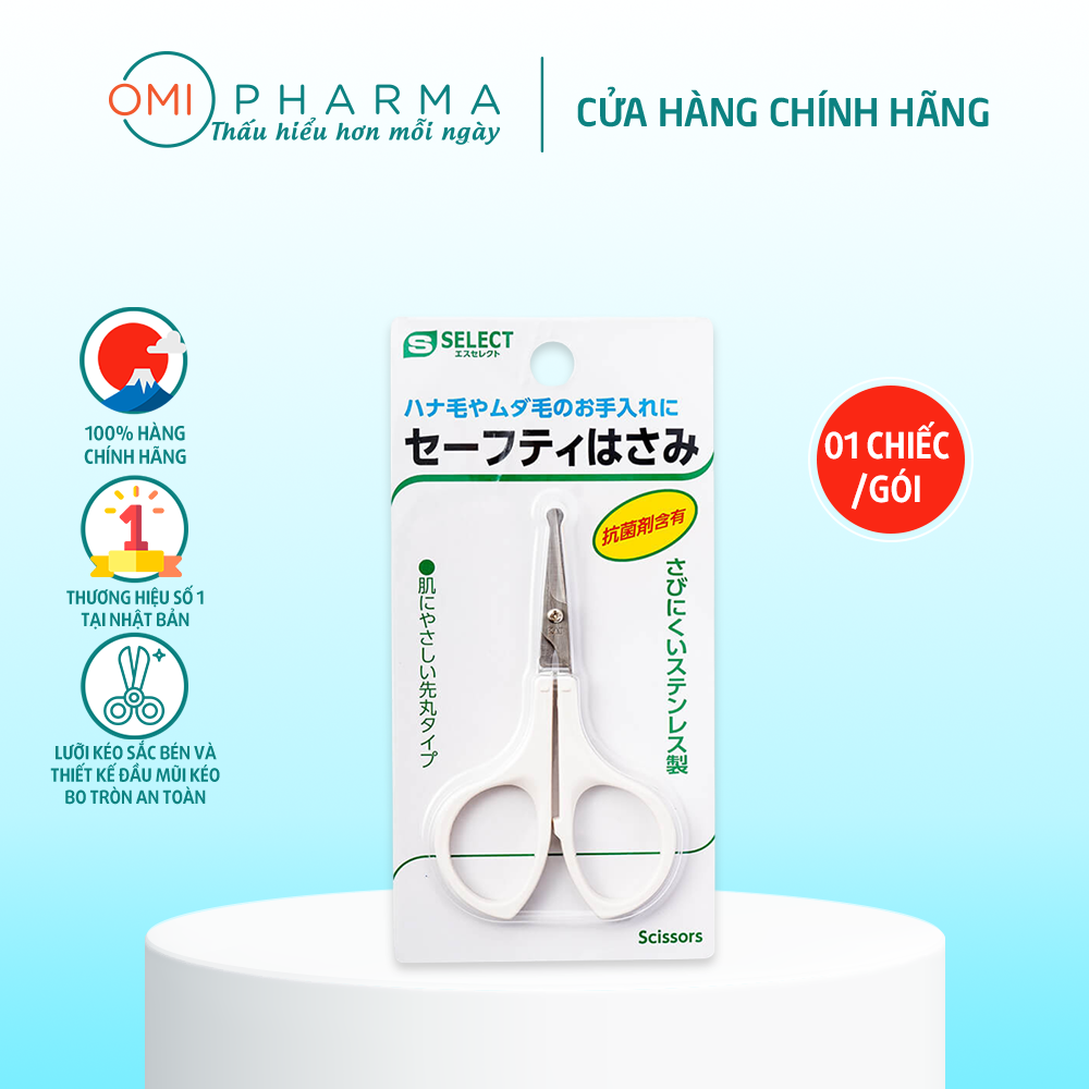 Kéo Tỉa Lông Đầu Tù S Select Nhật Bản (1 Chiếc/Gói)