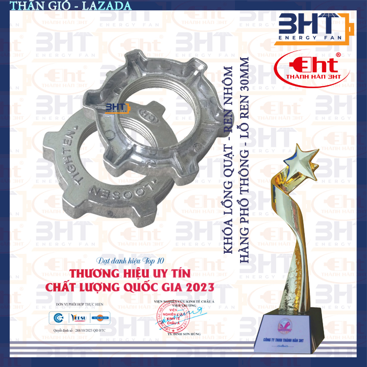 Chặn lồng quạt bằng nhôm - Khóa Cánh Ren Sắt