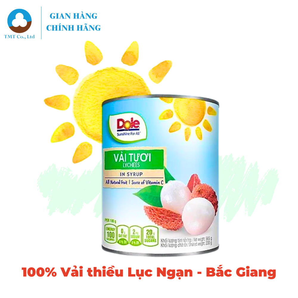 Vải tươi đóng lon thương hiệu Dole 565g