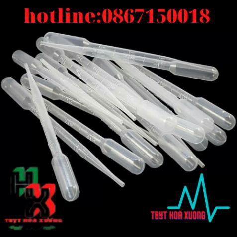 Ống Hút Nhỏ Giọt 1ml - Pipet pasteur 1ml túi 100 cái