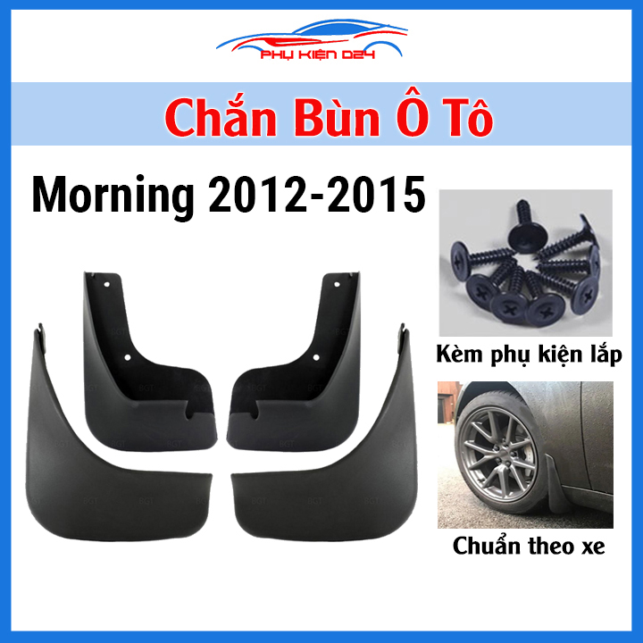 Chắn bùn ô tô Kia Morning 2012 2013 2014 2015 nhựa cao cấp kèm ốc gắn theo