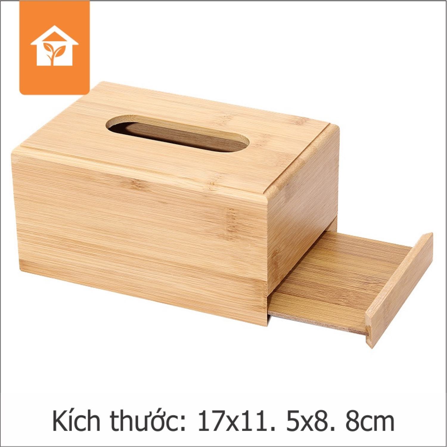Hộp khăn giấy gỗ tre tự nhiên ( Hàng xuất khẩu )