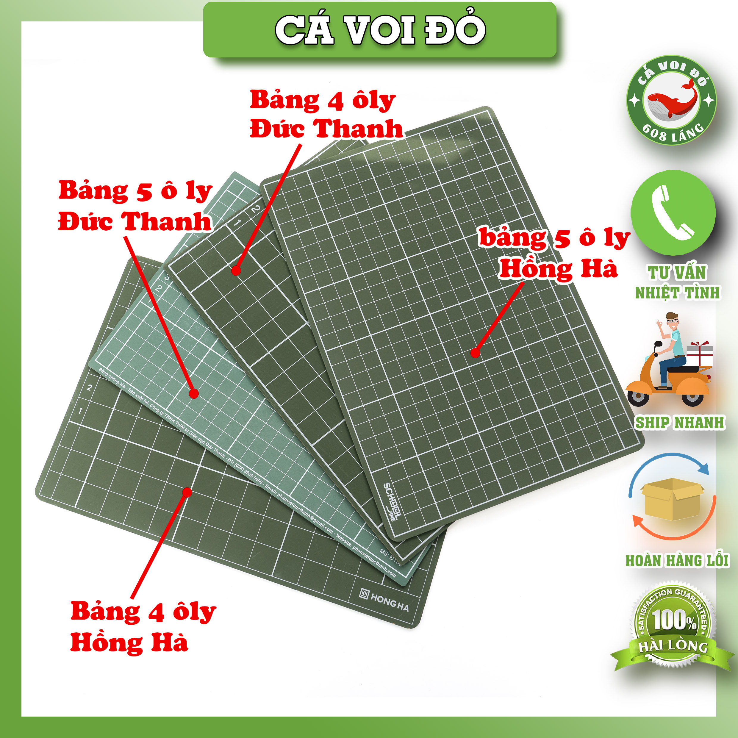 Bảng đen viết phấn có kẻ ô 4 ôly/ 5 ôly Đức Thanh