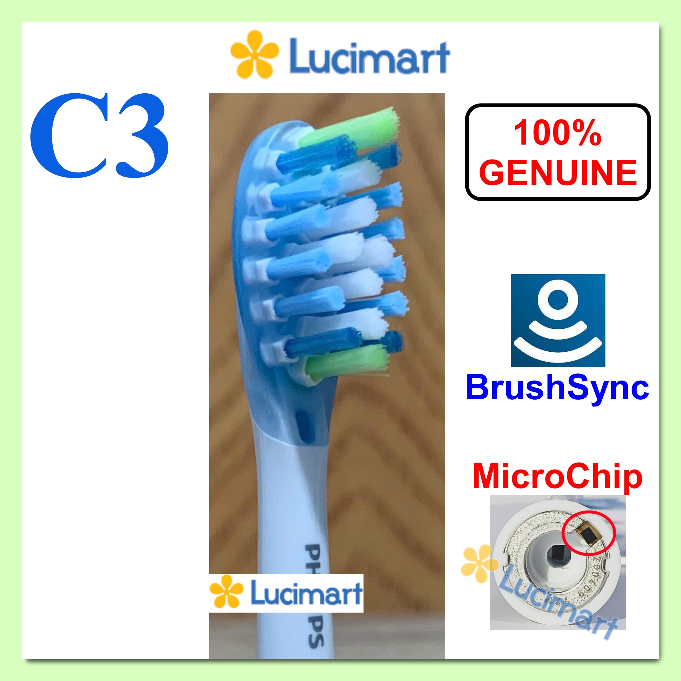 Đầu bàn chải điện Phi.lips Sonicare C3 Premium Plaque Control [Hàng Mỹ]